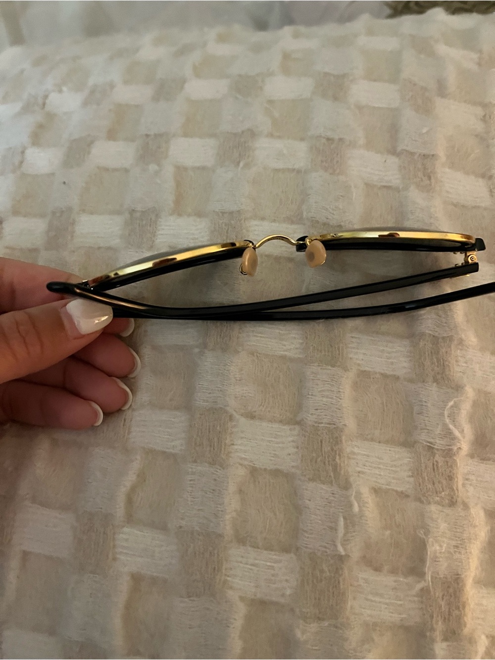 Ray-Ban Black and Gold Round Sunglasses - Picture 8 of 10